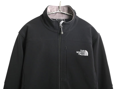 US企画 ノースフェイス APEX ソフトシェル ジャケット レディース М / 古着 アウトドア 裏 フリース ブルゾン フルジップ ハイネック 黒