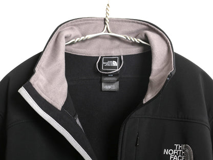 US企画 ノースフェイス APEX ソフトシェル ジャケット レディース М / 古着 アウトドア 裏 フリース ブルゾン フルジップ ハイネック 黒