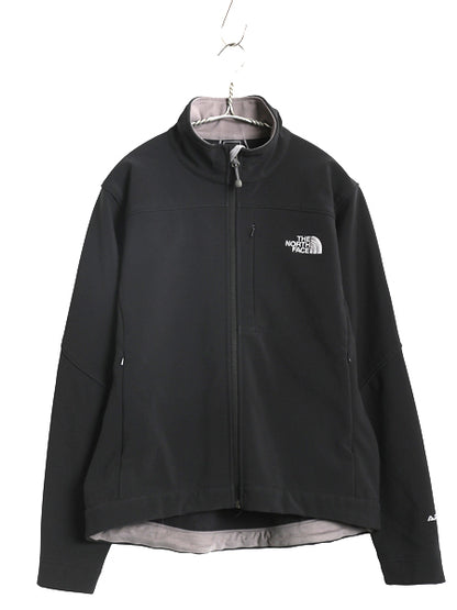US企画 ノースフェイス APEX ソフトシェル ジャケット レディース М / 古着 アウトドア 裏 フリース ブルゾン フルジップ ハイネック 黒