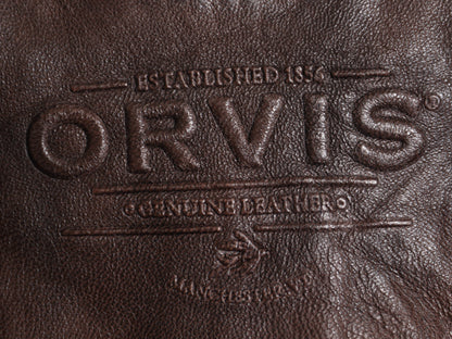 オービス 本革 レザー ベスト メンズ XL 古着 アウトドア ラムレザー チェック フランネル ライナー付き 重ね着 シンプル 大きいサイズ 茶