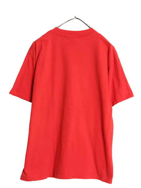 90s USA製 ヘミングウェイ イラスト プリント Tシャツ メンズ L オールド 企業 グラフィック アート 偉人 シングルステッチ スーベニア 赤