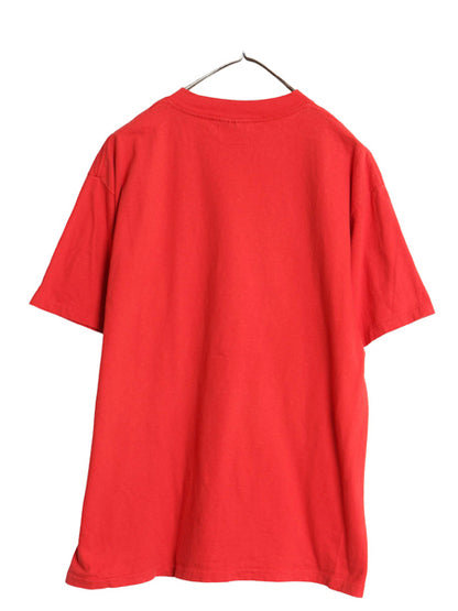 90s USA製 ヘミングウェイ イラスト プリント Tシャツ メンズ L オールド 企業 グラフィック アート 偉人 シングルステッチ スーベニア 赤