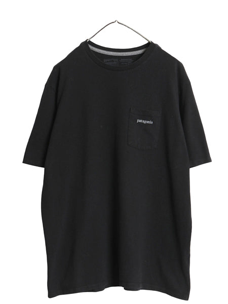 パタゴニア ポケット付き 両面 プリント 半袖 Tシャツ メンズ L / 22年製 アウトドア ポケT グラフィック アート バックプリント ブラック