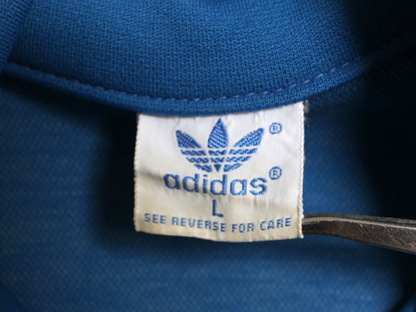 70s 80s ★ アディダス トラック ジャケット メンズ M 程/ 古着 ヴィンテージ トレフォイル ロゴ ジャージ ストレッチ 3ライン ハイネック