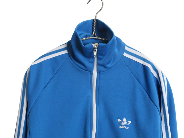 70s 80s ★ アディダス トラック ジャケット メンズ M 程/ 古着 ヴィンテージ トレフォイル ロゴ ジャージ ストレッチ 3ライン ハイネック