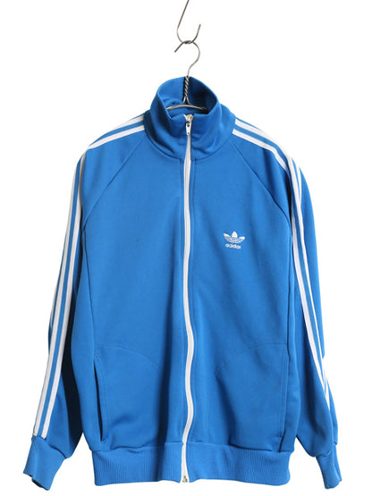 70s 80s ★ アディダス トラック ジャケット メンズ M 程/ 古着 ヴィンテージ トレフォイル ロゴ ジャージ ストレッチ 3ライン ハイネック