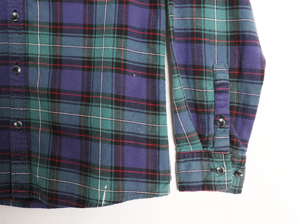 USA製 The Vermont Flannel 長袖 ヘビー フランネル シャツ メンズ L / チェック ネルシャツ ヘビーウェイト コットン マルチカラー ネル