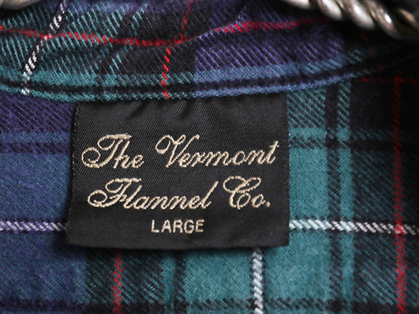 USA製 The Vermont Flannel 長袖 ヘビー フランネル シャツ メンズ L / チェック ネルシャツ ヘビーウェイト コットン マルチカラー ネル