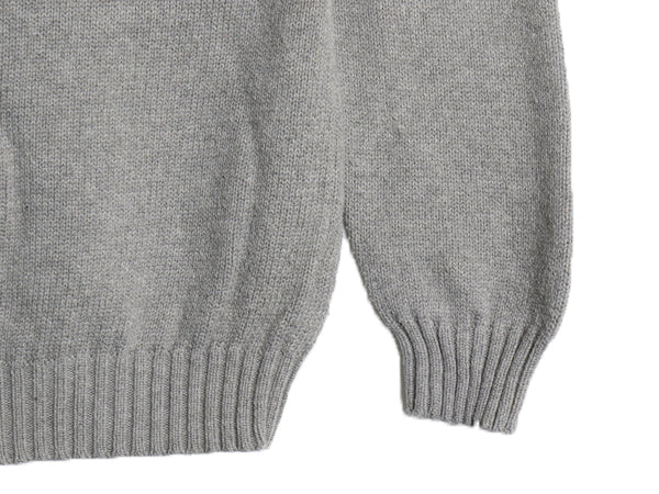 00s ポロ ラルフローレン コットン ニット セーター メンズ XL オールド 長袖ニット ワンポイント クルーネック シンプル 大きいサイズ 灰