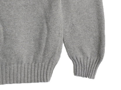 00s ポロ ラルフローレン コットン ニット セーター メンズ XL オールド 長袖ニット ワンポイント クルーネック シンプル 大きいサイズ 灰
