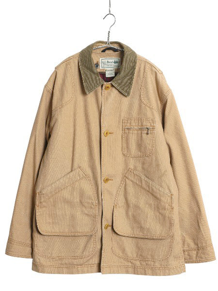 00s エルエルビーン ダック ハンティング ジャケット メンズ M / オールド カバーオール フィールド ハーフ コート チェック ライナー付き