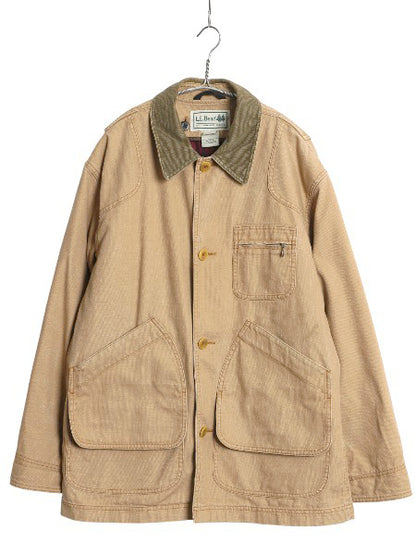 00s エルエルビーン ダック ハンティング ジャケット メンズ M / オールド カバーオール フィールド ハーフ コート チェック ライナー付き