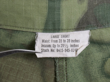 60s ★ US ARMY 米軍実物 ジャングルファティーグ カーゴ パンツ LARGE SHORT 68年製 ヴィンテージ パッチワーク ERDL グリーンリーフ カモ