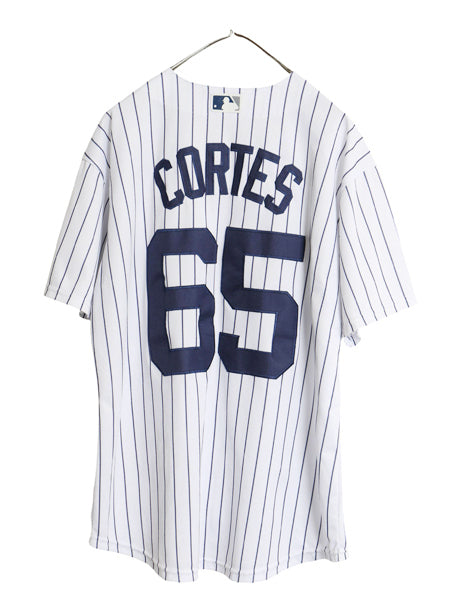ヤンキース ベースボール シャツ メンズ XL 程/ MLB オフィシャル ナイキ スウッシュ 大リーグ ユニフォーム 半袖シャツ 野球 大きいサイズ