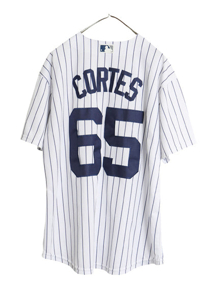 ヤンキース ベースボール シャツ メンズ XL 程/ MLB オフィシャル ナイキ スウッシュ 大リーグ ユニフォーム 半袖シャツ 野球 大きいサイズ