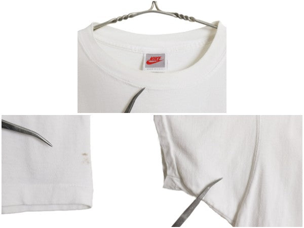 90s USA製 ナイキ アート プリント Tシャツ メンズ XL 程 古着 オールド 初期 銀タグ 当時物 スウッシュ シングルステッチ 大きいサイズ 白