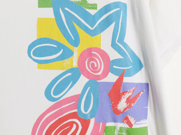 90s USA製 ナイキ アート プリント Tシャツ メンズ XL 程 古着 オールド 初期 銀タグ 当時物 スウッシュ シングルステッチ 大きいサイズ 白