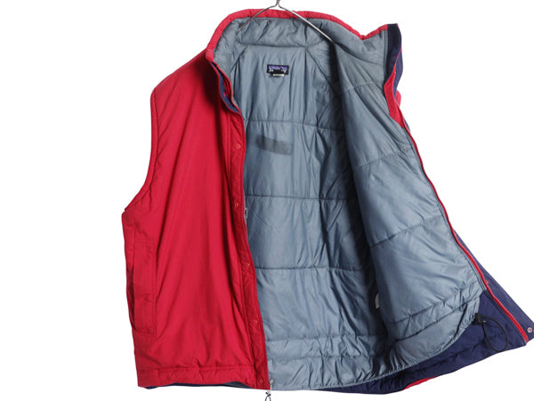 90s ★ パタゴニア BTU ベスト メンズ L / オールド 98年製 アウトドア 重ね着 ナイロン 中綿 キルティング ハイネック フルジップ レッド