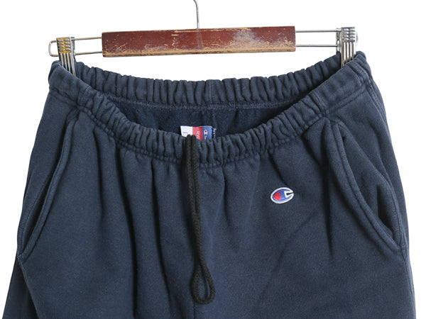 00s チャンピオン リバースウィーブ スウェット パンツ メンズ L / オールド 目付き ポケット付き ヘビーウェイト ボトムス 無地 ネイビー