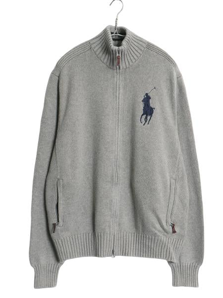 00s ビッグポニー ポロ ラルフローレン フルジップ コットン ニット ジャケット メンズ XL / オールド セーター ドライバーズ 大きいサイズ