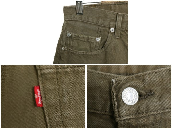 90s リーバイス 501 カラー デニム パンツ 実寸 32 31 / 古着 オールド ストレート ジーンズ ジーパン ボトムス Gパン オリーブ グリーン