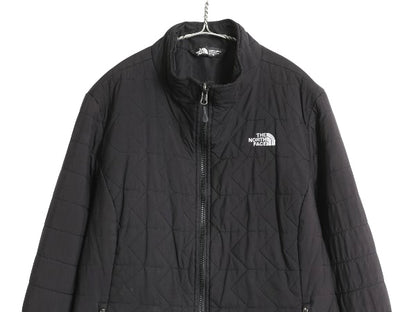 US企画 ノースフェイス 中綿 ナイロン キルティング ジャケット レディース XL / フルジップ ブルゾン ハイネック 大きいサイズ ブラック
