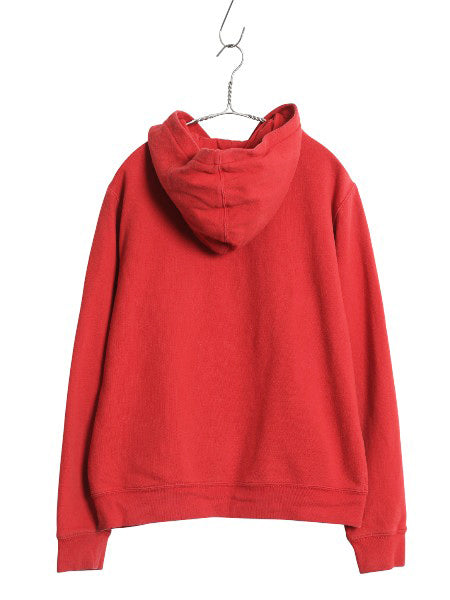 ポロベア ポロ ラルフローレン プリント スウェット フード パーカー メンズ レディース S 程 トレーナー 裏起毛 前V キャラクター レッド