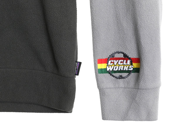  US企画 パタゴニア マイクロD クルー メンズ M 古着 16年製 フリース トップス 長袖Tシャツ ロンT ポケット付き ツートン ラグラン 企業物