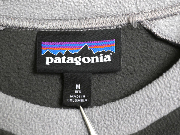  US企画 パタゴニア マイクロD クルー メンズ M 古着 16年製 フリース トップス 長袖Tシャツ ロンT ポケット付き ツートン ラグラン 企業物