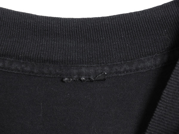 90s ハーレー ダビッドソン 両面 プリント ポケット付き 長袖 Tシャツ メンズ XL / オールド ロンT ポケT バイク アート イラスト ブラック