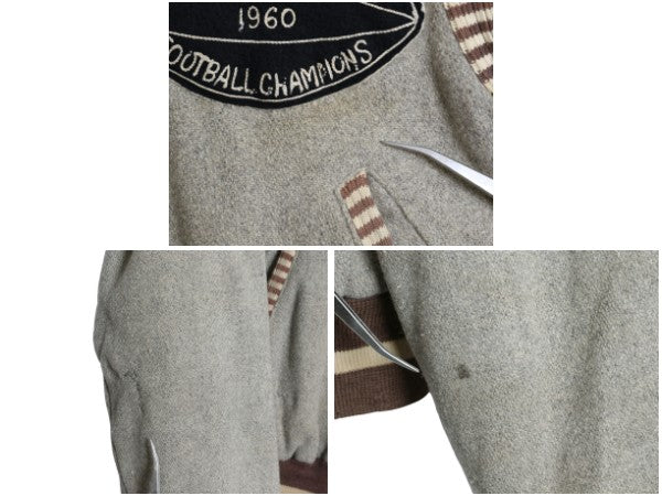 50s 60s USA製 ★ Rugby Knitting Mills ウール スタジャン メンズ S ヴィンテージ チェーンステッチ ワッペン付き 中綿 アワード ブルゾン