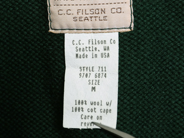 90s USA製 フィルソン フォーターファウル セーター メンズ M / オールド ウール ニット ワックスド オイルド クロス ハンティング 廃盤 緑