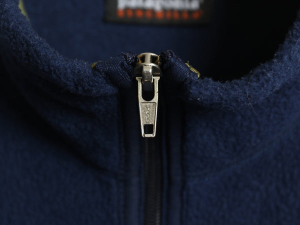 00s パタゴニア シンチラ フリース ベスト メンズ M / 00年製 オールド フルジップ ハイネック アウトドア 重ね着 前開き 企業 シンプル 紺