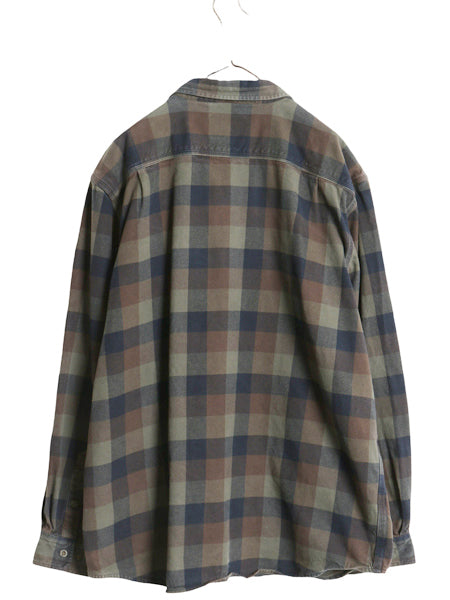 US企画 カーハート 長袖 ヘビー フランネル シャツ メンズ XL チェック LOOSE FIT ネルシャツ ワーク コットン 大きいサイズ マルチカラー