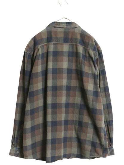 US企画 カーハート 長袖 ヘビー フランネル シャツ メンズ XL チェック LOOSE FIT ネルシャツ ワーク コットン 大きいサイズ マルチカラー