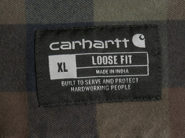 US企画 カーハート 長袖 ヘビー フランネル シャツ メンズ XL チェック LOOSE FIT ネルシャツ ワーク コットン 大きいサイズ マルチカラー