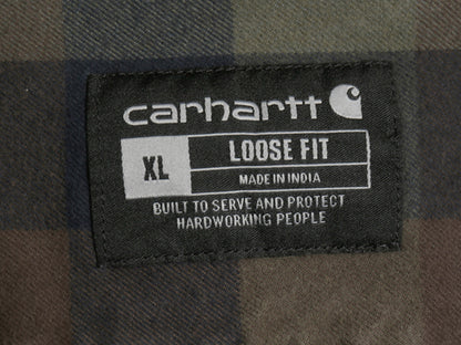 US企画 カーハート 長袖 ヘビー フランネル シャツ メンズ XL チェック LOOSE FIT ネルシャツ ワーク コットン 大きいサイズ マルチカラー