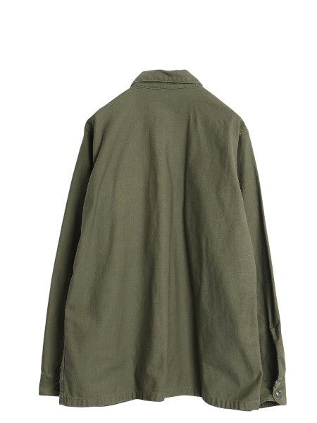 60's 米軍実物 US ARMY コットン サテン ユーティリティ シャツ L / ヴィンテージ OG107 シャツ袖 2nd 軍物 ミリタリー 長袖シャツ カーキ