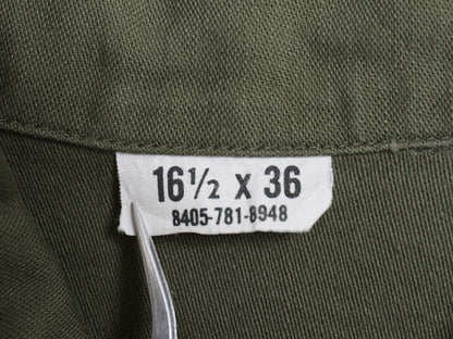 60's 米軍実物 US ARMY コットン サテン ユーティリティ シャツ L / ヴィンテージ OG107 シャツ袖 2nd 軍物 ミリタリー 長袖シャツ カーキ
