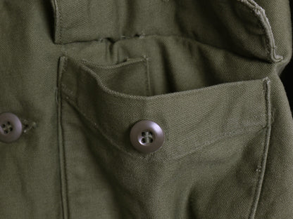 60's 米軍実物 US ARMY コットン サテン ユーティリティ シャツ L / ヴィンテージ OG107 シャツ袖 2nd 軍物 ミリタリー 長袖シャツ カーキ