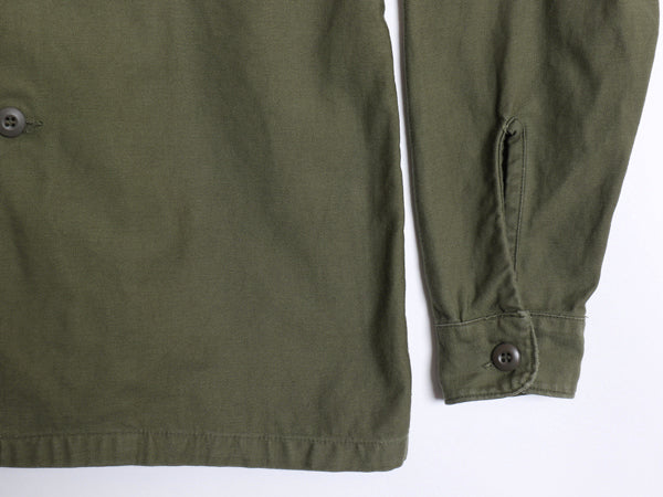 60's 米軍実物 US ARMY コットン サテン ユーティリティ シャツ L / ヴィンテージ OG107 シャツ袖 2nd 軍物 ミリタリー 長袖シャツ カーキ