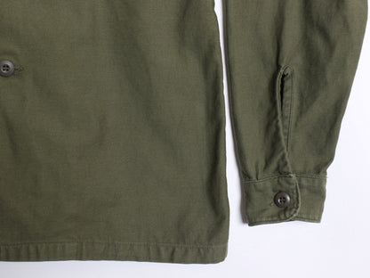 60's 米軍実物 US ARMY コットン サテン ユーティリティ シャツ L / ヴィンテージ OG107 シャツ袖 2nd 軍物 ミリタリー 長袖シャツ カーキ