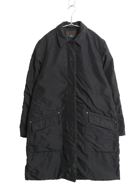 90s ローレン ラルフローレン ステンカラー ハーフ コート レディース M / オールド ポロ フリース ライナー ナイロン ジャケット 黒 無地