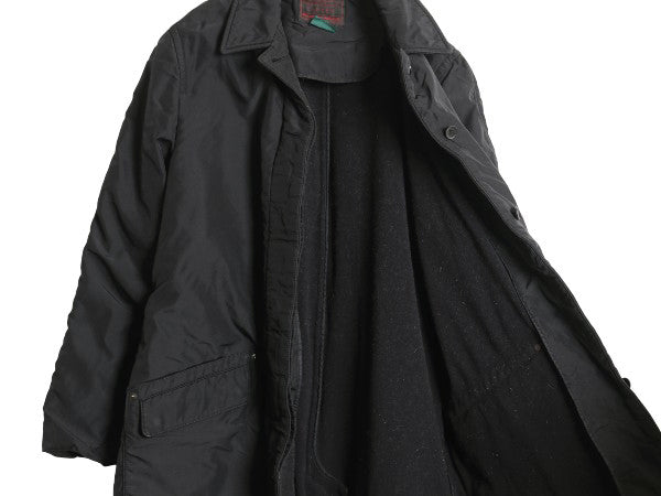 90s ローレン ラルフローレン ステンカラー ハーフ コート レディース M / オールド ポロ フリース ライナー ナイロン ジャケット 黒 無地