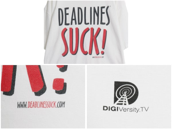 00s 企業 ジョーク メッセージ プリント Tシャツ メンズ XL / オールド カットソー ヘビーウェイト コットン クルーネック 大きいサイズ 白