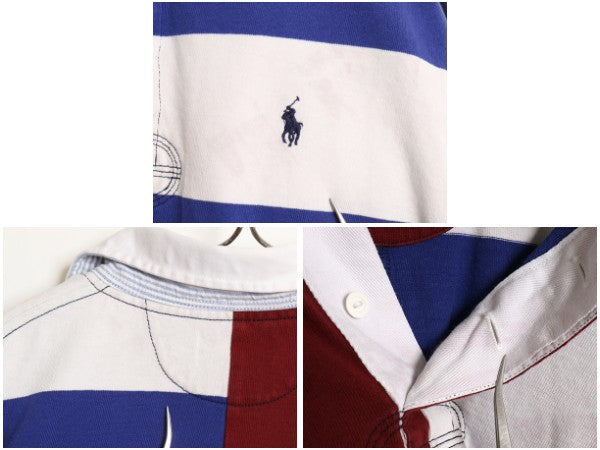 ポロ ラルフローレン 長袖 ラガーシャツ メンズ XL / オールド CLASSIC FIT ラグビー 長袖シャツ クレイジー パターン 大きいサイズ ポニー