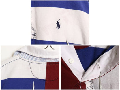 ポロ ラルフローレン 長袖 ラガーシャツ メンズ XL / オールド CLASSIC FIT ラグビー 長袖シャツ クレイジー パターン 大きいサイズ ポニー