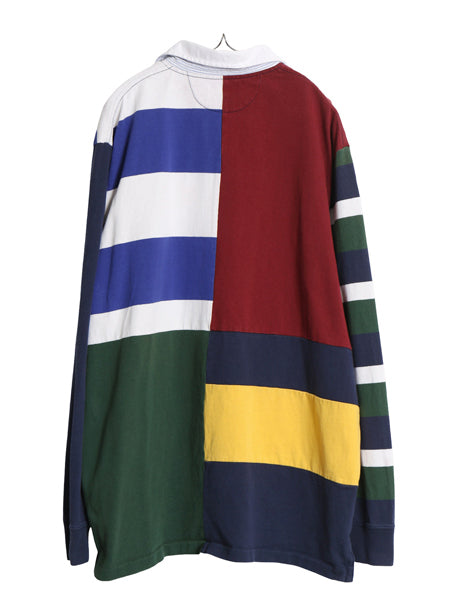 ポロ ラルフローレン 長袖 ラガーシャツ メンズ XL / オールド CLASSIC FIT ラグビー 長袖シャツ クレイジー パターン 大きいサイズ ポニー