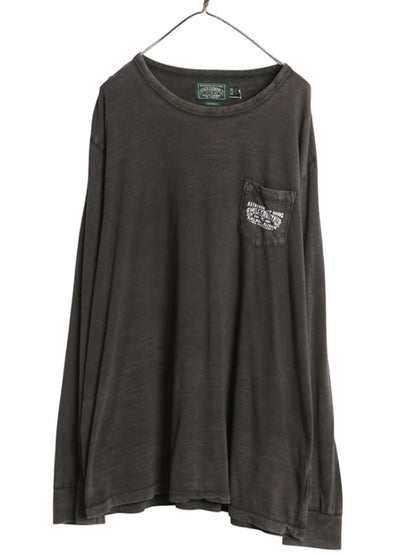 ポロカントリー ラルフローレン ポケット付き 両面プリント 長袖 Tシャツ メンズ XXL / 復刻 ポロ ロンT カットソー ポケT 大きいサイズ 黒