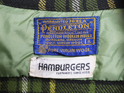 60s 70s USA製 ★ ペンドルトン チェック オープンカラー ウール シャツ メンズ L / ヴィンテージ 開襟 ループ留め ボックス マルチカラー